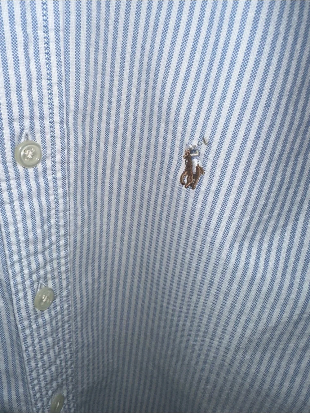 Ralph Lauren Boys Light Blue & White Stripe Button-Down Shirt